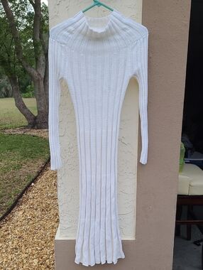 Banana Republic Sweater Dress XXS Cream Cardigan Long Sleeve Slim